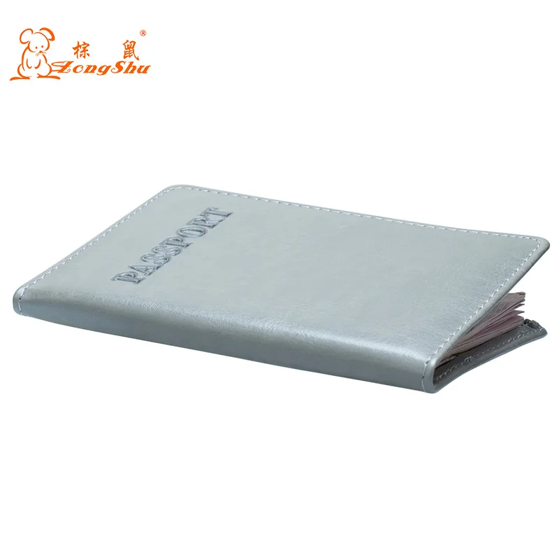 2020 new Gray convenient Pu Leather English Passport Cover Business Case Fashion Designer Credit Card Holder Passport Holder