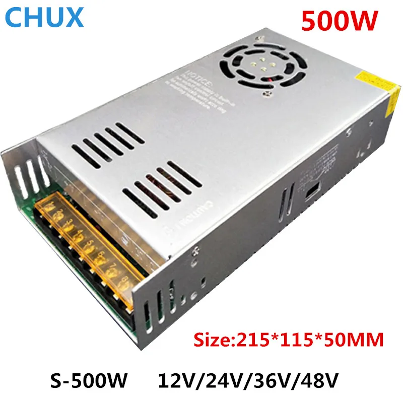 Small Volume Switching Power Supply 500W 12V 42V Single Output Transformers AC110V 220VDC 15v 24v 27v 36v 48v Power Supply 480W