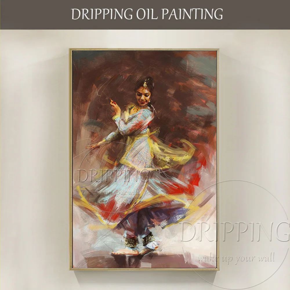 

Gifted Artist Pure Handmade High Quality Classical Dancer Painting on Canvas Hand-painted Classical Dancer Oil Painting