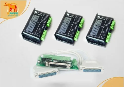 US&Most CY Free Ship!3pcs Stepper Digital Driver DQ542MA 50V4.2A 128Microsteps Nema23 stepper motor,wantai+Breakout Board&Cable