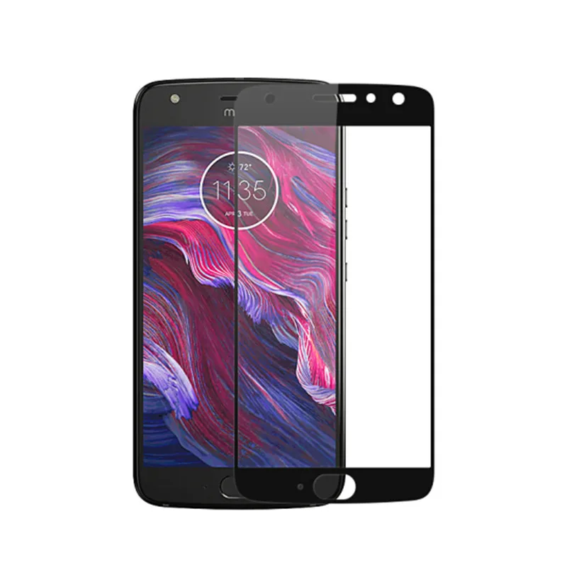 Full Cover Tempered Glass For Motorola Moto X4 MotoX4 X 2017 Screen Protector Color Black Protective Film Guard