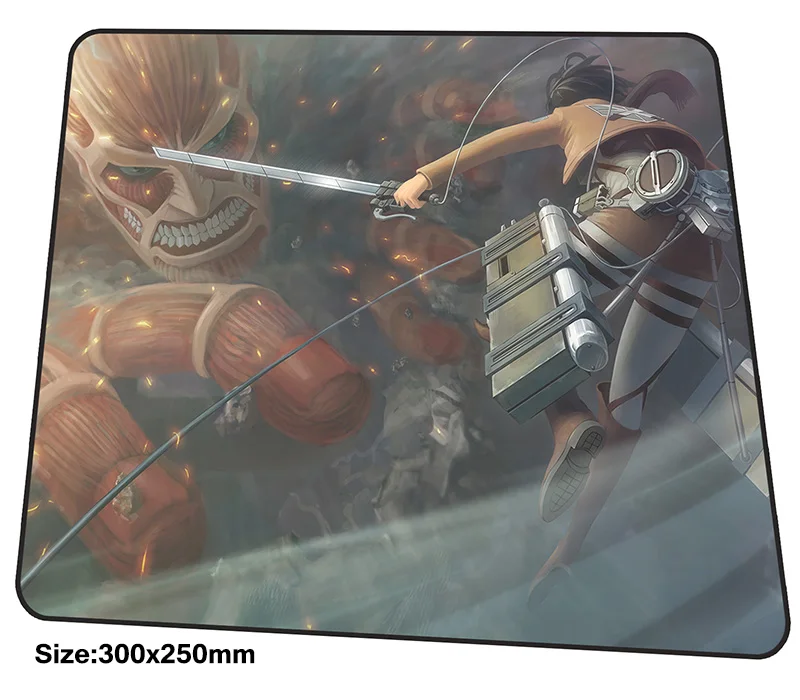 attack on titan mousepad 300x250x3mm gaming mouse pad big gamer mat hot sales computer desk padmouse keyboard large play mats