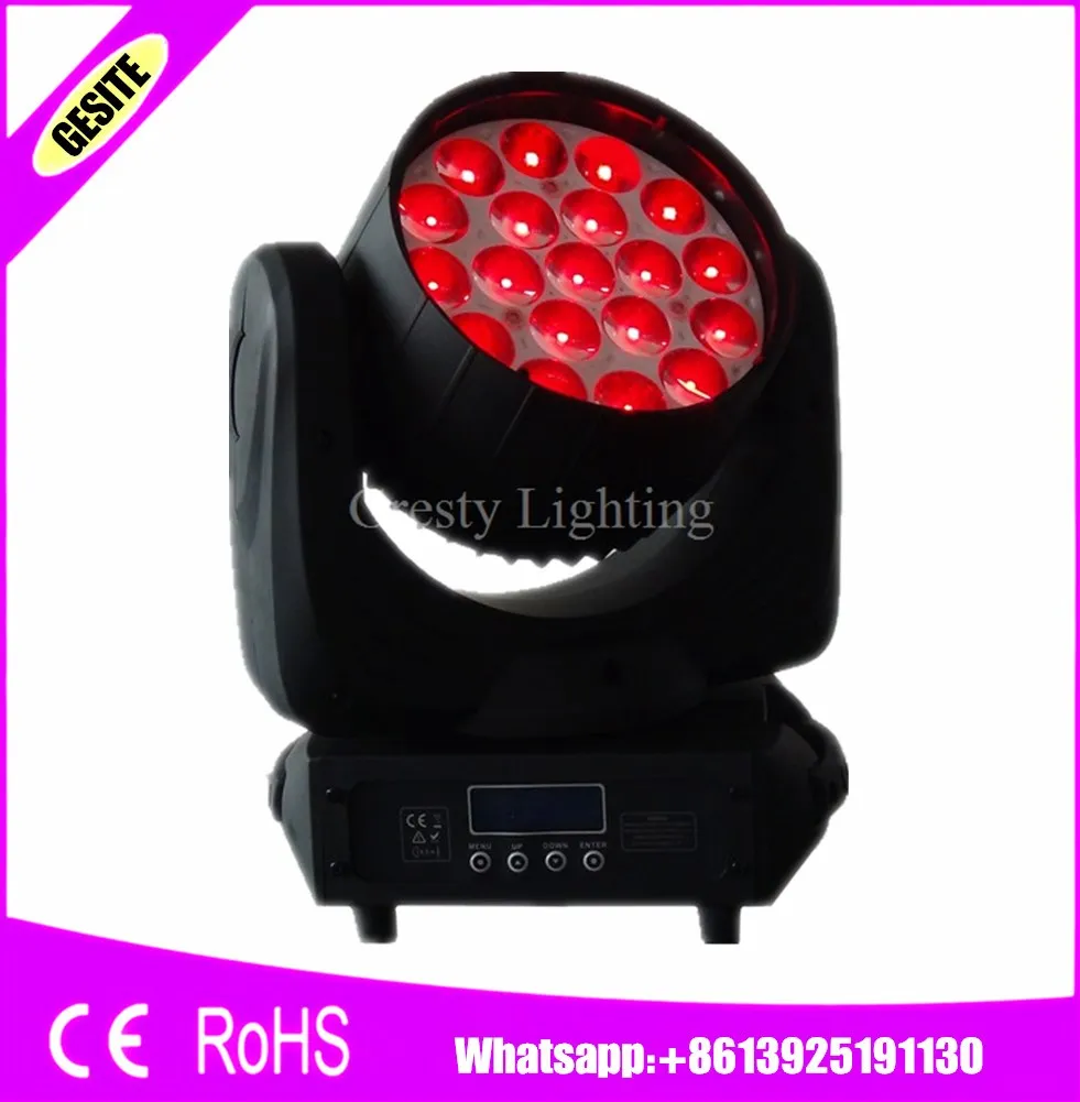 2pcs/lot Hot Selling NEW Housing 110V 19PCS 15W 4IN1 Party DJ Disco Light LED Zoom Wash Beam LED Moving Head Light