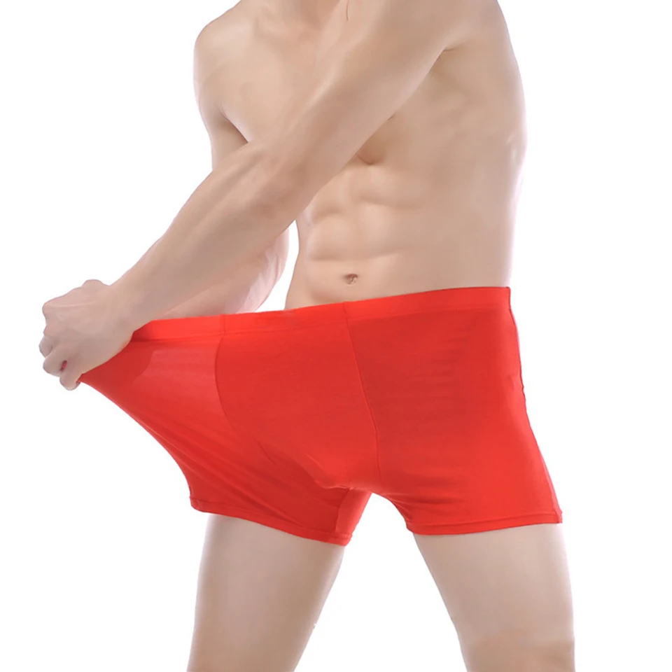 Soft breathable boxers bamboo fiber men underwear U convex corner men boxer Big Size XL to 5XL