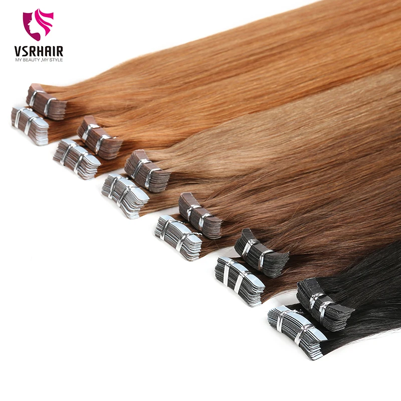 VSR POP PU Super Tape In Human Hair Extension Blonde Piano Color US Strong Adhesive Tape Hair Extensions For Salon