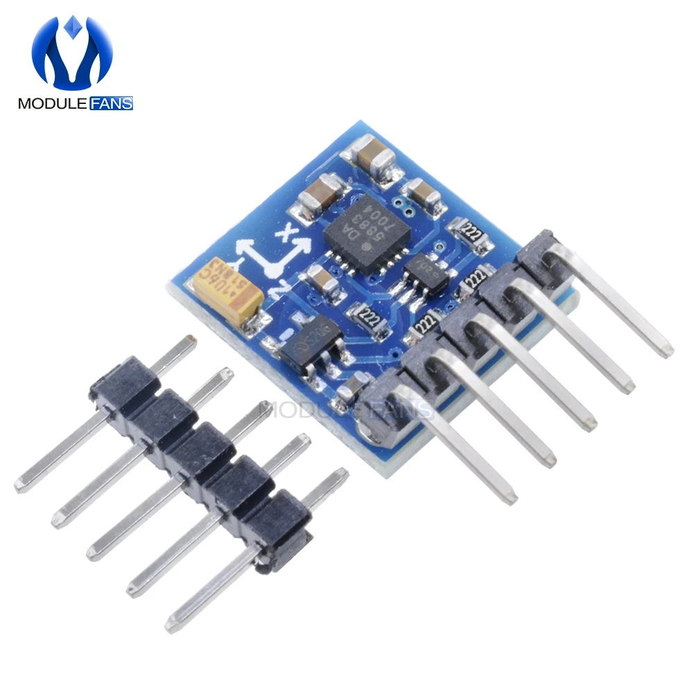 GY-271 HMC5883L Módulo de sensor magnetómetro de brújula de campo magnético de tres ejes y 3 triples para placa Arduino IIC 3V-5V