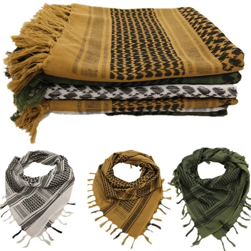 Winter Outdoor Tactical Camo Scarf Arab Breathable Headband Desert Scarf Outdoor Camping Hiking Scarf Neck Bag Shemagh