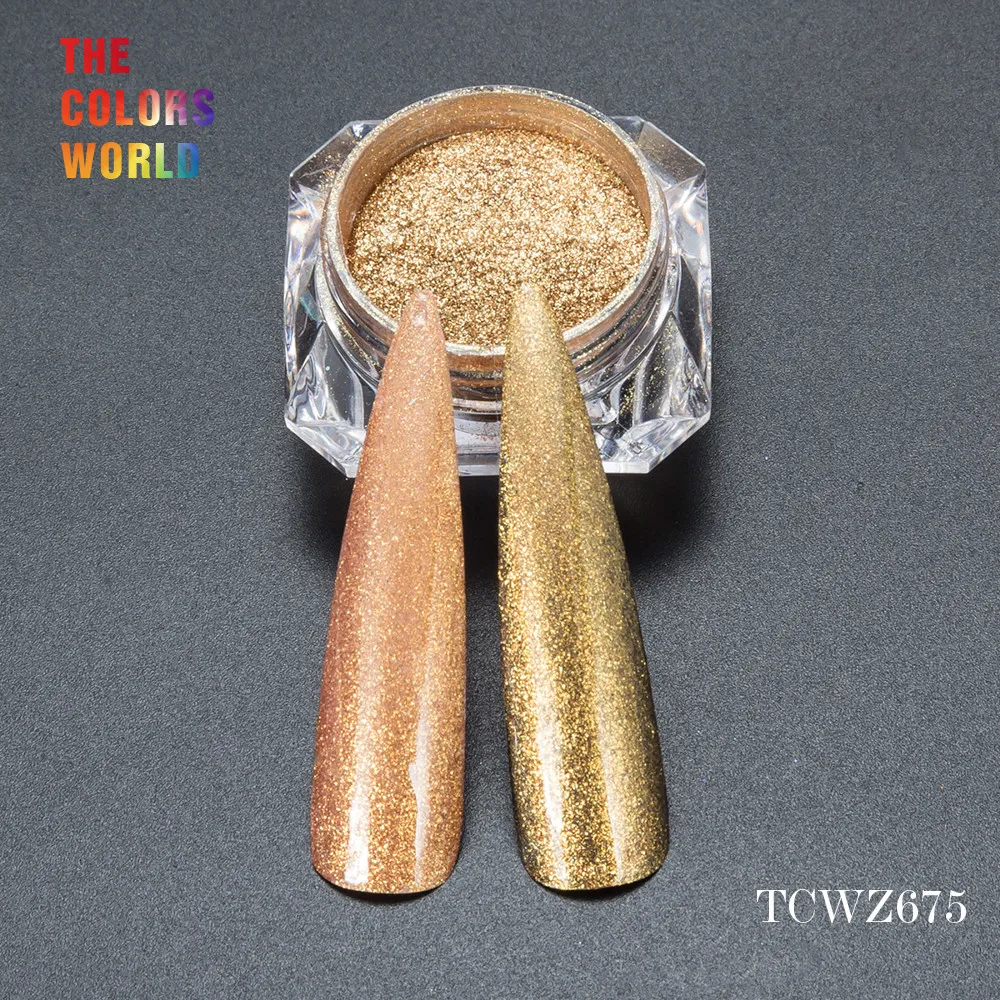 

TCWZ675 Very Shinning Dark Gold color Pigment Powder for nail Art , gel nail polish or other DIY decoration