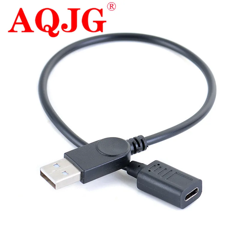 27cm USB 2.0 male to Type-c Female For  Xiaomi Huawei mobile phone data charging extension cord A revolution type Type-c female