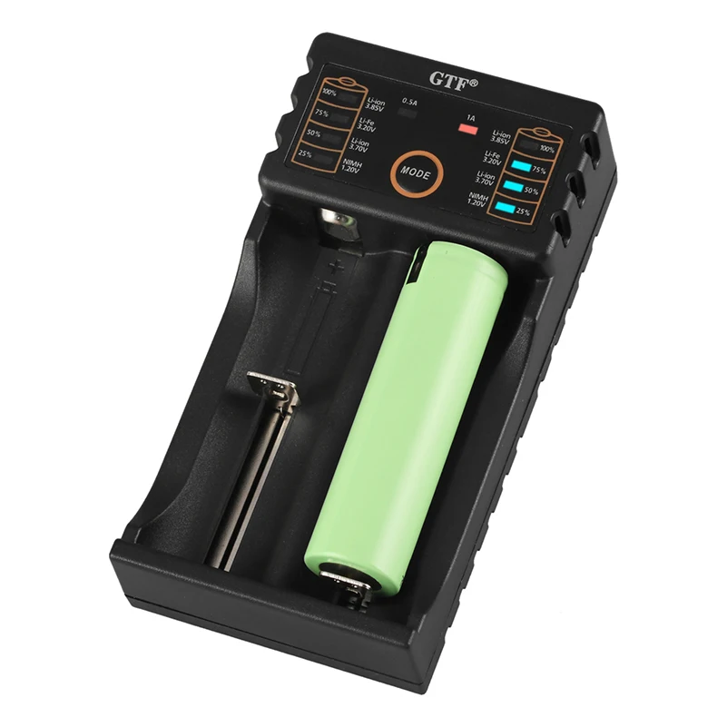 Batteria ricaricabile GTF 100% originale 3.7V 3400mAh 18650 con caricabatterie per batteria 26650 14500 18340 18650