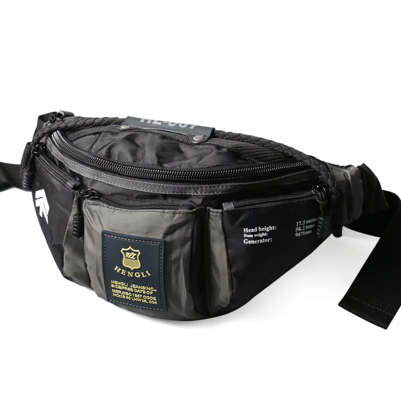 Ruil Oxford Cloth Waist Bag Men Fashion Multi-Functional Pockets Leisure Travel Phone Bag Toolkit Vintage PackageBelt bag