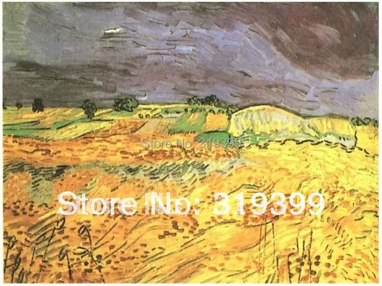 

Linen Canvas Oil Painting reproduction,Fields by Vincent Van Gogh,100% handmade,Free DHL Shipping,Museum Quality