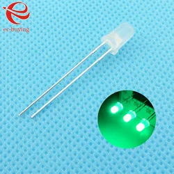 100pcs/lot F3 3mm Emerald-Green LED Round Light Emitting Diode Diffused Foggy Lamp Bead Plug-in DIY Kit Practice Wide Angle DIP