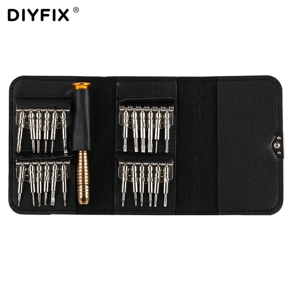 DIYFIX 25 in 1 Torx Screwdriver Wallet Kit Repair Tool Precision Screwdriver for Phone PC Camera Watch Opening Hand Tool Sets