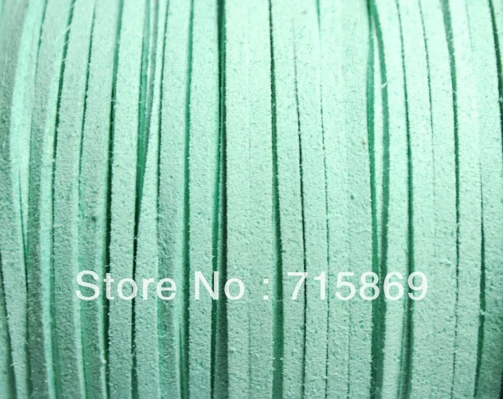 Free Shipping  3mm*1.5mm 100Yards (92 Meters) 3 x 1.5mm Mint Green Flat Faux Suede Leather Cord