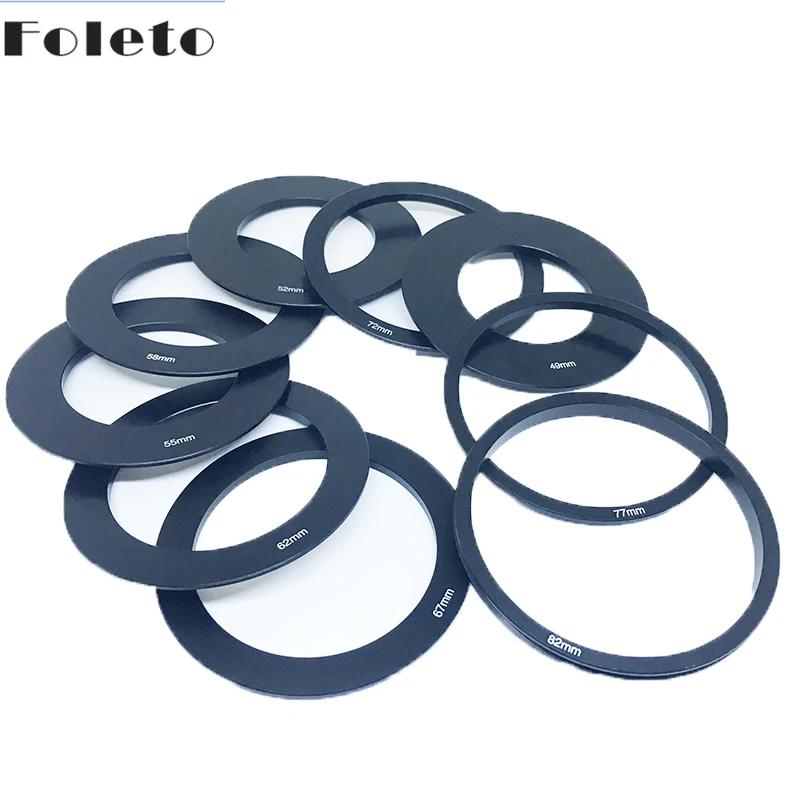 Anillo adaptador de filtro cuadrado doméstico 9 piezas 49 52 55 58 62 67 72 77 82mm 1 juego para la serie Cokin P