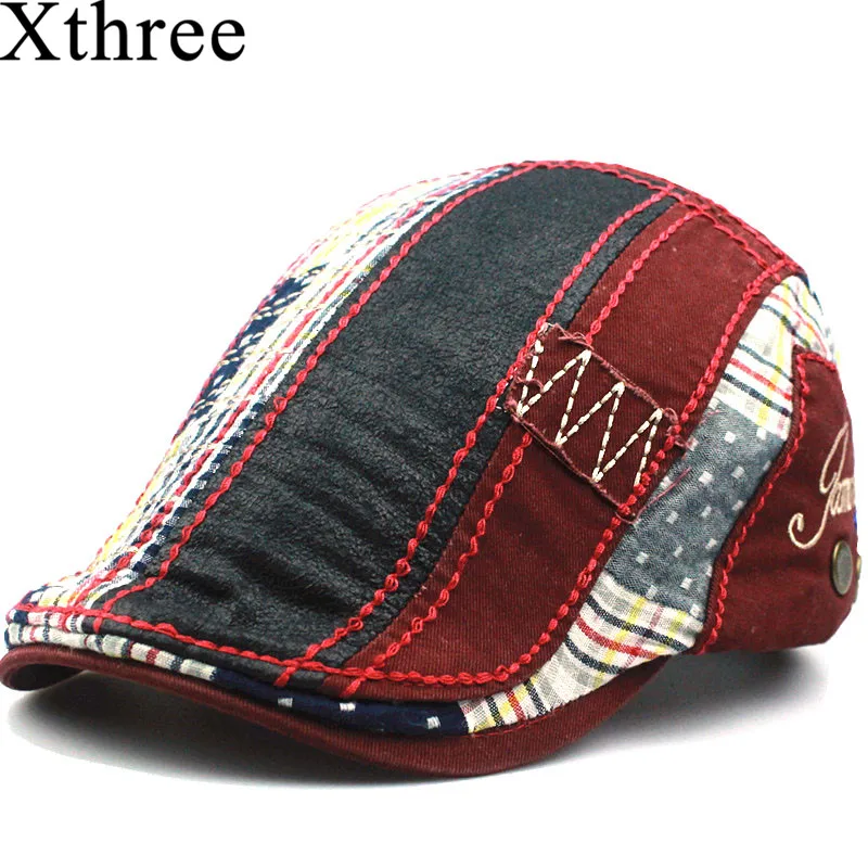 

Xthree Fashion Beret hat casquette cap Cotton Hats for Men and Women children's Visors Sun hat Gorras Planas Flat Caps