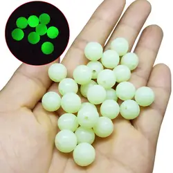 100pcs/lot Soft Fishing Beads Stopper 3mm-12mm Luminous Round Fishing Space Beans Stops Soft Rubber Rig Lure Accessories