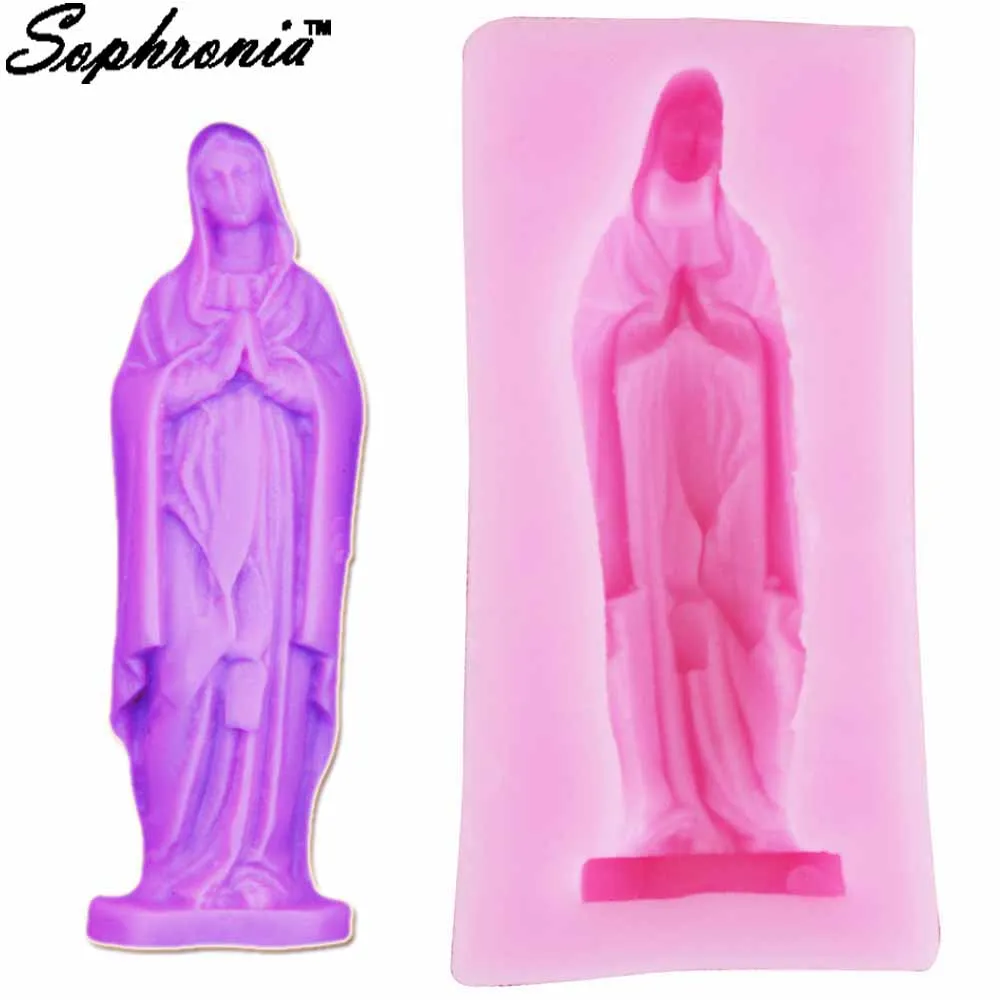 

10PCS/SET Woman Goddess Girl Prayer Candle Moulds Soap Mold Kitchen-Baking Resin Silicone Form Home Decoration 3D DIY Clay m602