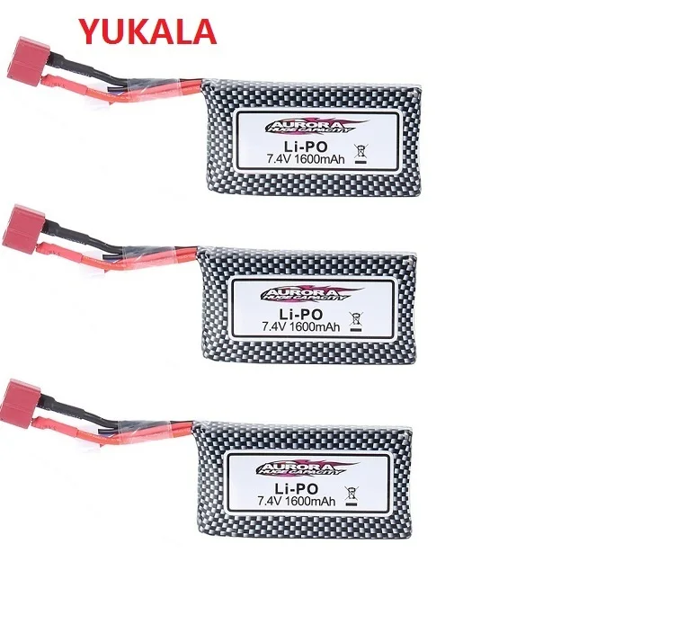 

YUKALA 7.4v 1600mah Lipo original Battery for XLH/XINLEHONG 9125 Remote Control Rc Car Spare Parts 1600mah 7.4V