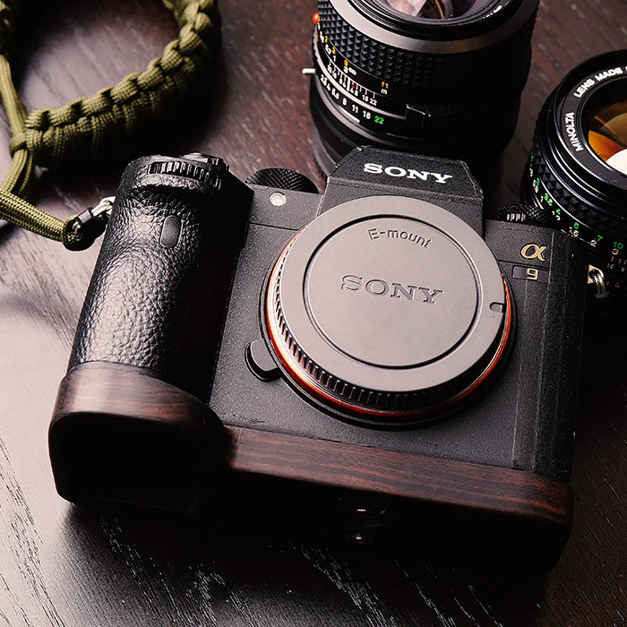 วอลนัทไม้ Hand Grip แผ่นสำหรับ Sony A9 A7m3 A7RIII ILCE-7RM3 A7R MKIII