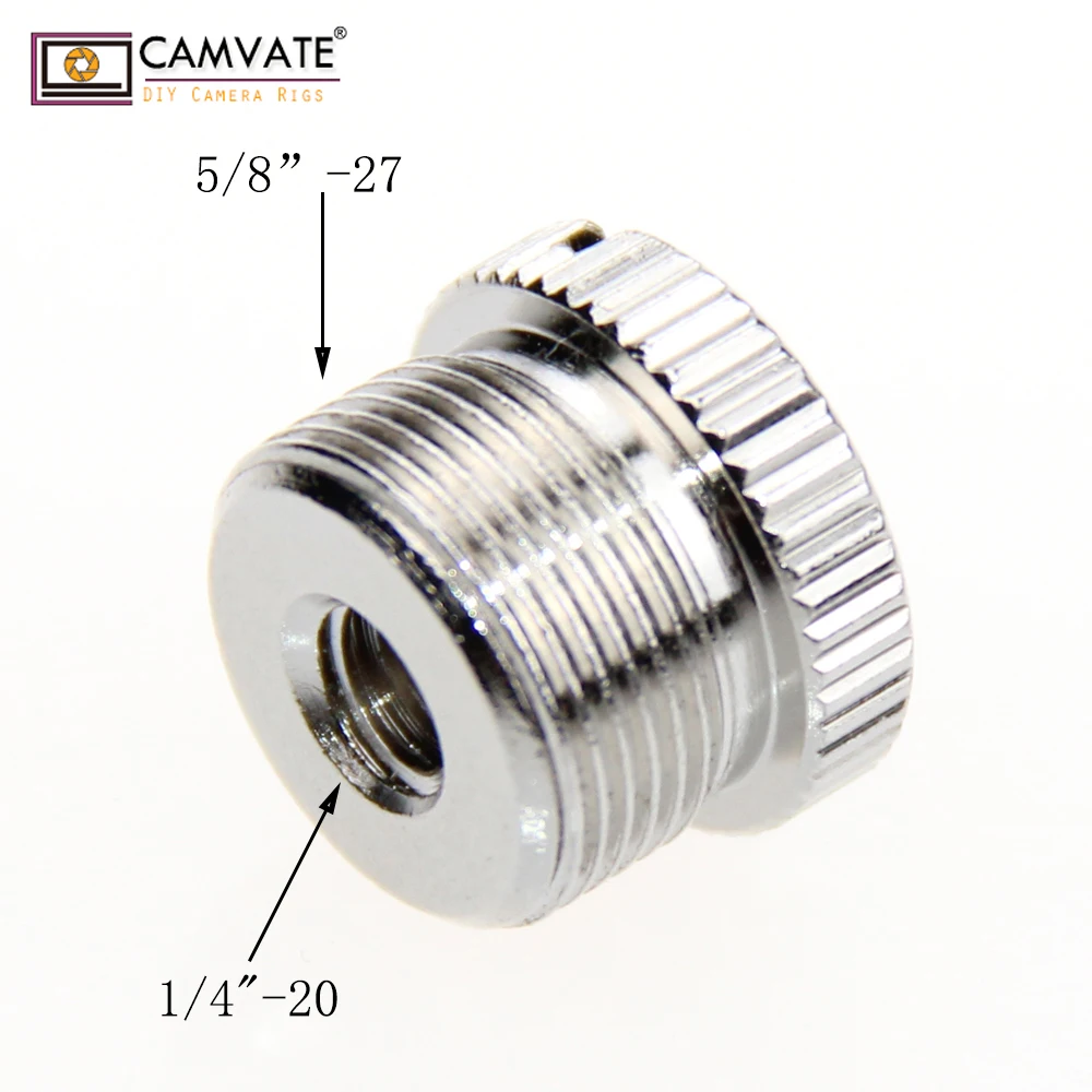 CAMVATE-Adaptador de tornillo macho a hembra de 5/8 "para micrófono, soporte de cabeza esférica, superabrazadera, accesorios de fotografía, 1/4"