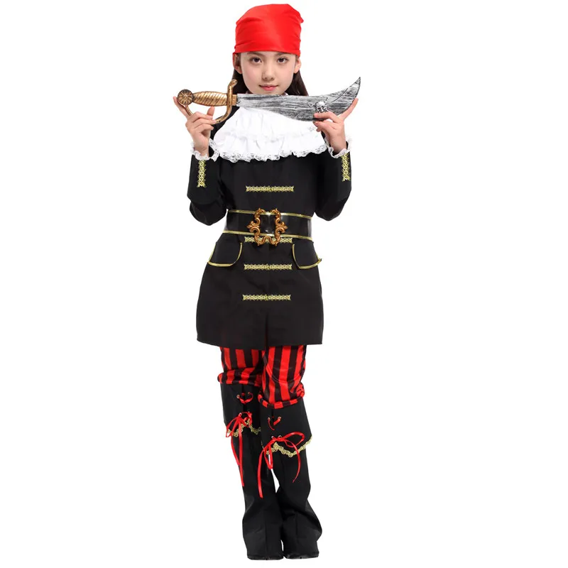 Dzieci karaibskie somalskie piratki kostium dziewczęcy nowy rok boże narodzenie karnawał Halloween przebranie dla dzieci księżniczka ubrania typu Cosplay