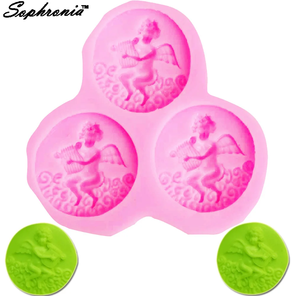 Angel Playing Piano Scented Fondant Flowers Ice Silicone Molds For Desserts Fondant Moulds Silicone Baking Form Kitchen Tools