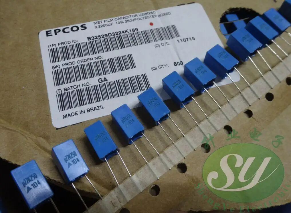 

2019 hot sale 20PCS/50PCS EPCOS 0.22uf/250v 220nf u22 224 new 5MM film capacitor B32529D3224K free shipping