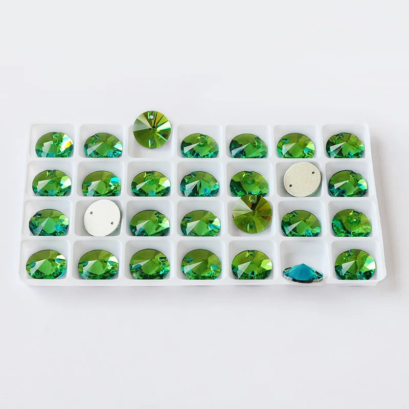 Peridot-Glas-Strass-Kristalle, flache Rückseite, zum Aufnähen, DIY-Steine für Kleidungsstücke und Kleiderdekoration. – Detail 6