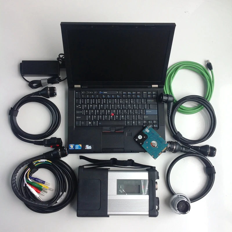 mb star diagnosis c5 sd compact with hdd 320gb software 2024.12 latest version 90% New laptop t410 i5 4g ready to use