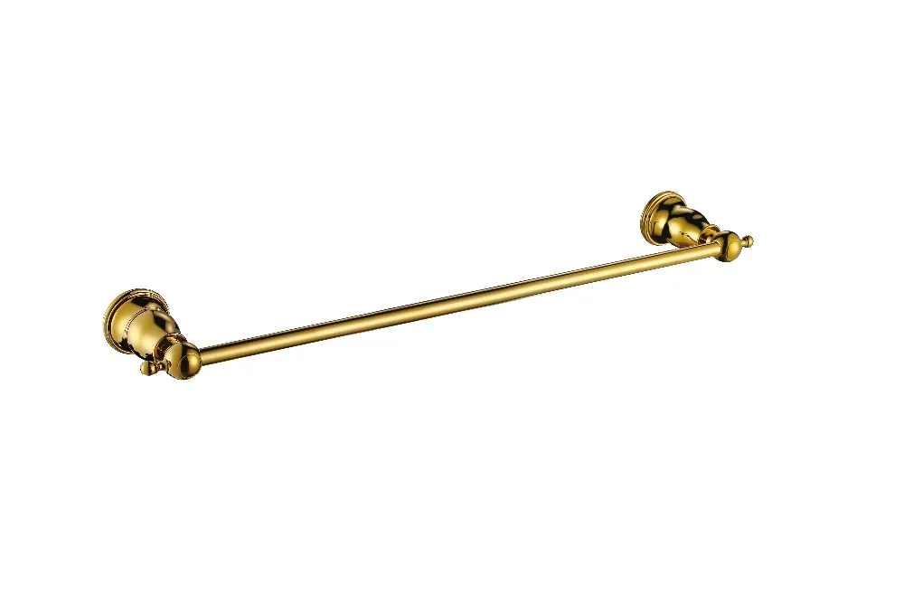 Brass gold plated 5 pieces Bathroom Hardware Accessory Set 565mm Towel rack Towel bar paper holder towel ring Toilet brush