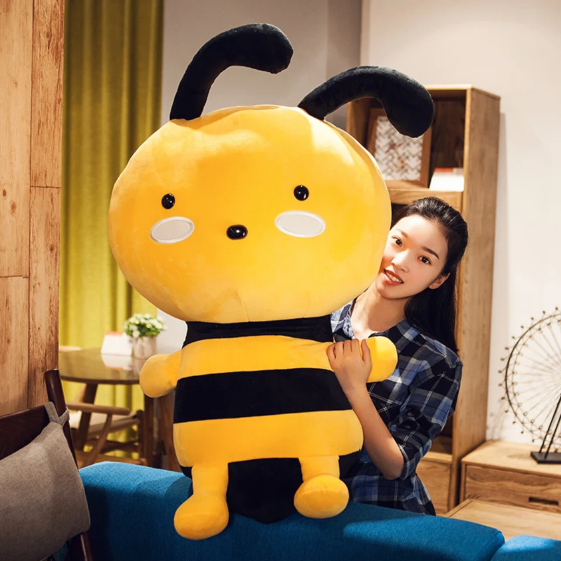 

Dorimytrader New Lovely Cartoon Bee Plush Toy Giant Stuffed Cartoon Honeybee Doll Pillow Gift Wedding Deco 31inch 80cm DY50515