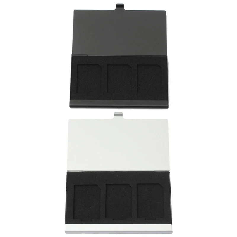 Aluminium Memory Card Case Box Houders Voor 3Pcs Sd Kaarten