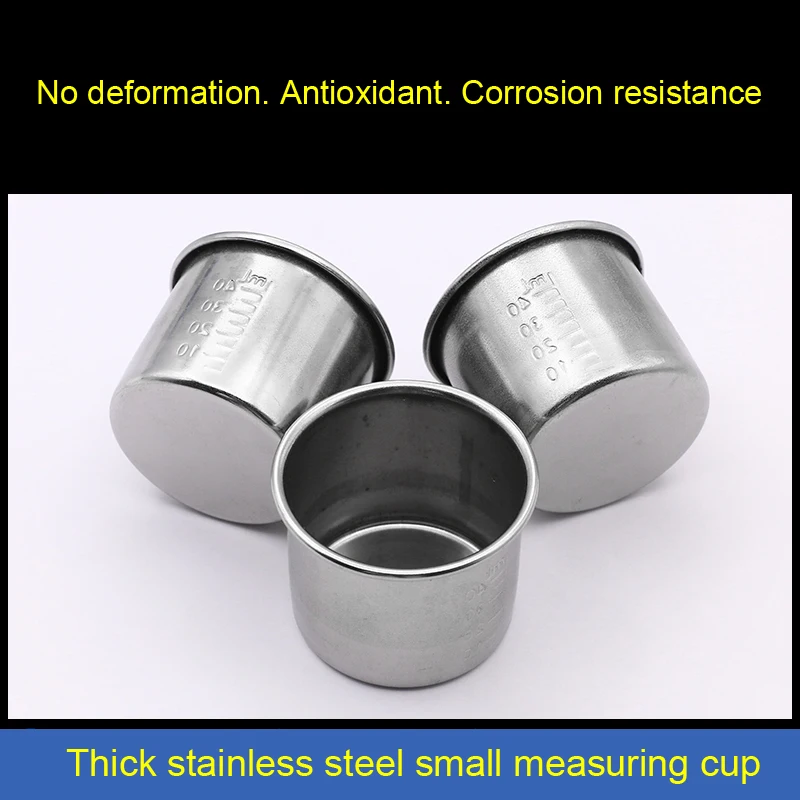 Makeup tools/accessorThick stainless steel medicine cup small medicine cup liquid measuring cup with scale 40ml  Makeup Tool Kit