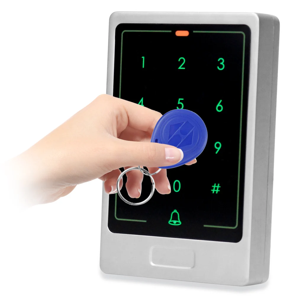 DIYSECUR Waterproof 8000 Users Touch Button 125KHz Rfid Card Reader Door Access Controller System Password Keypad C20