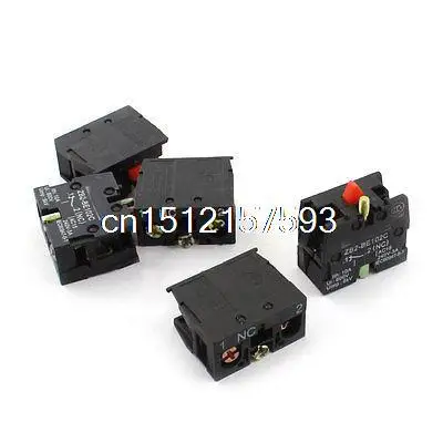 5 Pcs AC 660V 10A NC Momentary Push Button Switch Auxiliary Contact Block