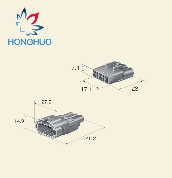 

Free shipping 5/10/20sets auto waterproof sumitomo HM 090 3pin socket male female connector 6187-3801