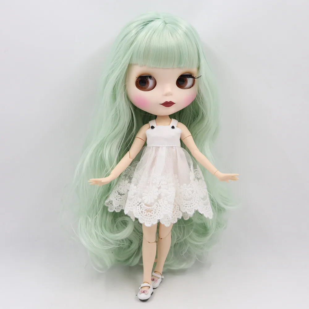 ICY DBS Blyth doll 1/6 bjd customized face with green hair nude joint body for girl gift BL4278