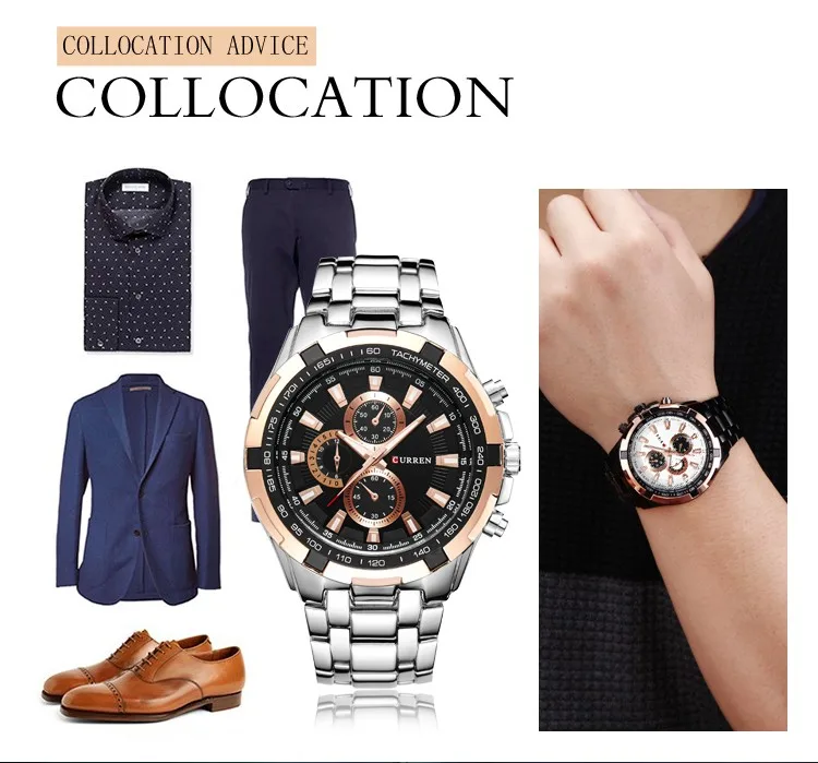 2022CURREN Top Marke Quarzuhr Männer Wasserdichte Sport Military Armbanduhr Männer Business Edelstahl Männliche Uhr Reloj Hombre – Detail 24