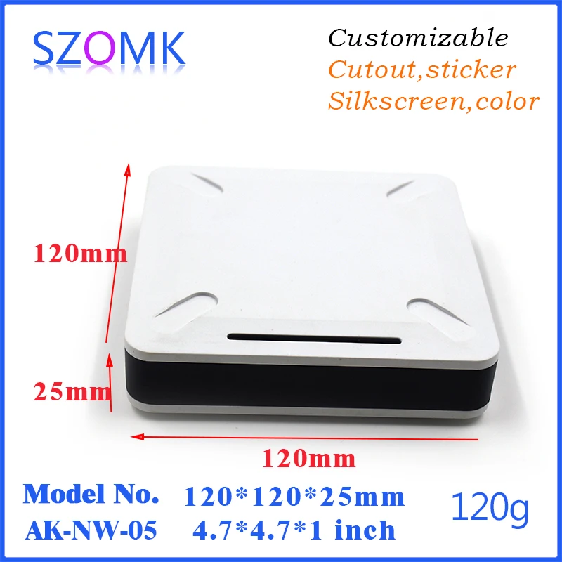 Plastic box case electronic project box wifi router enclosure (1Pc) 120*120*25mm electronics enclosures for pcb junction box