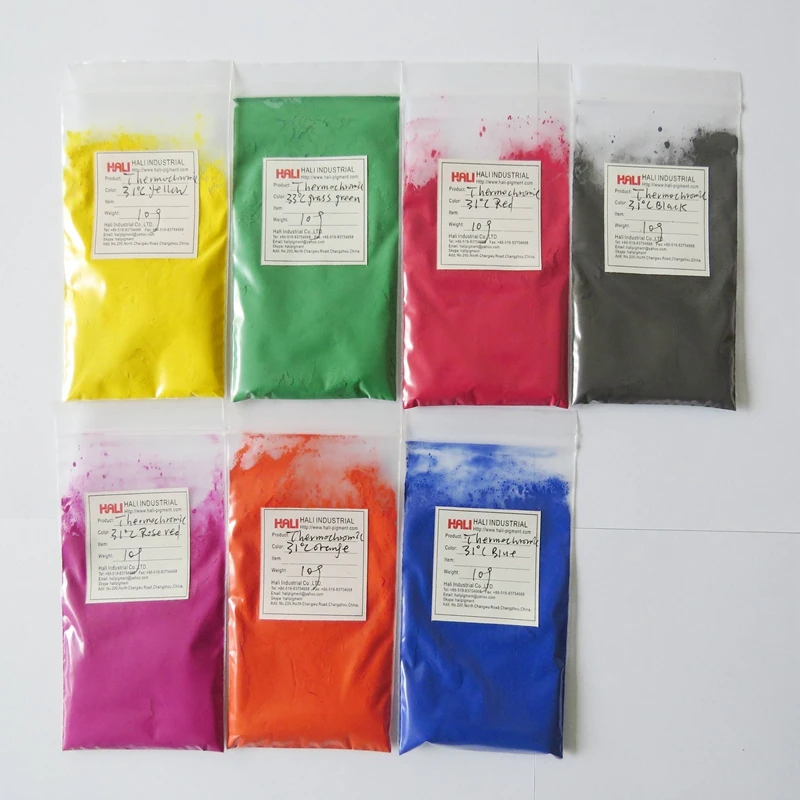 Thermochromic powder temperature sensitive powder good price and good quality 1lot=7colors,10g/color total 70g.