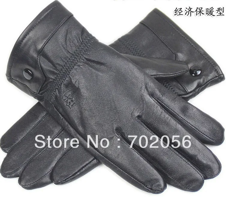 Mens genuine Leather gloves leather Lambskin GLOVE high quality 12pair/lot #3152