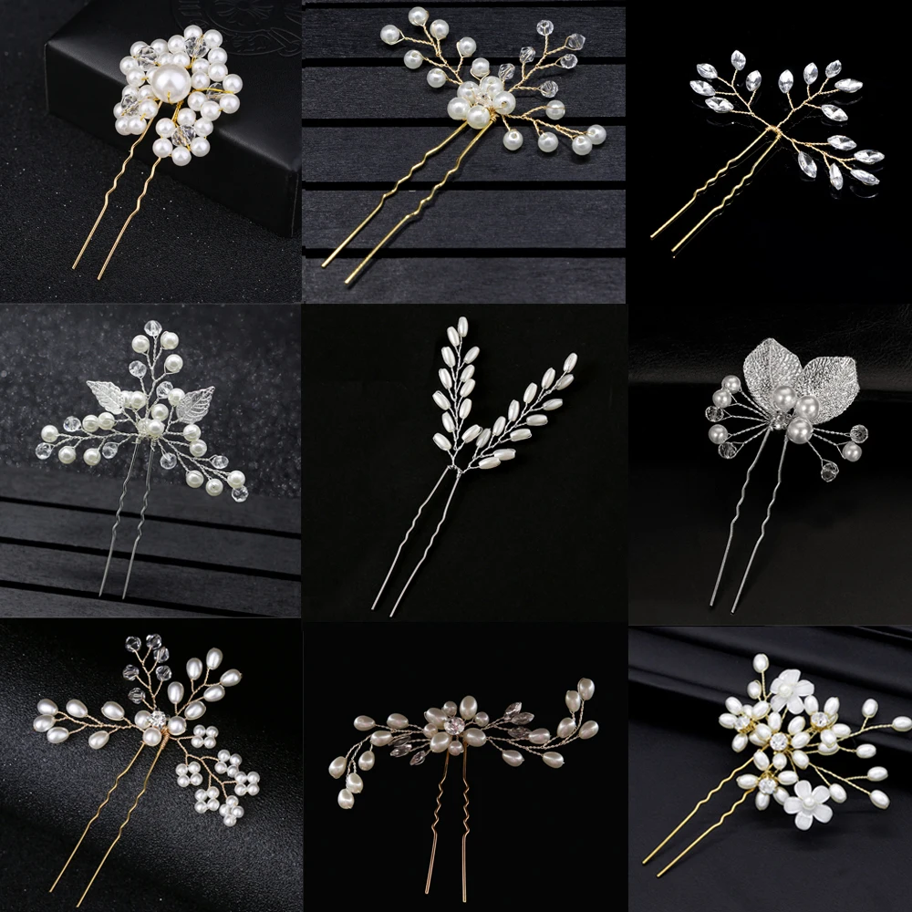 9Styles Festival Wedding Hair Accessories Bridal Hair Stick Floral Hairpin Beautiful Headdress Plait Hair Clip Vine Accessories