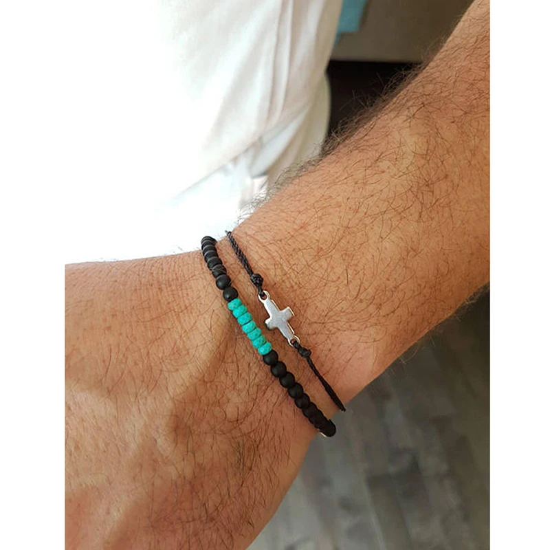 7 Chakra Bracelet Set for Men 4mm Small Natural Stone Beaded Healing Balance Buddha Prayer Yoga Seedbeads Boho