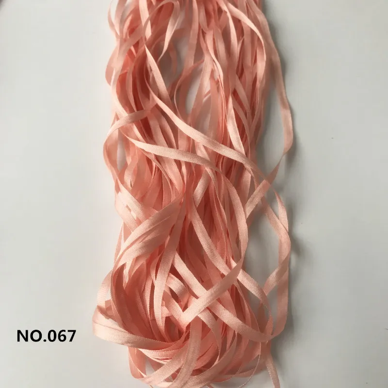 4mm 10-50mts/roll 100% pure silk ribbon solid color for embroidery designs,soft hand feel,free shipping