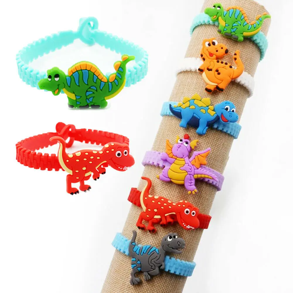 Lots of 2//510pcs Unicorn Dinosaur Silicoen Bracelet Kids Wedding Party Favors Gift