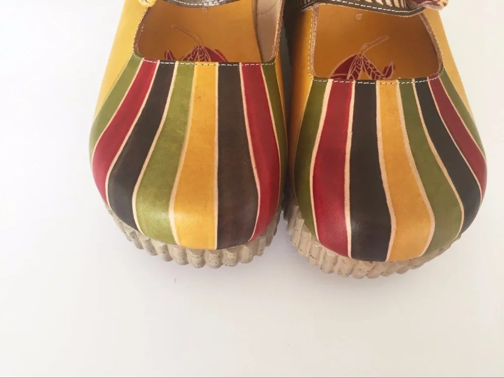 Careaymade-venda quente, novo verão quente, couro genuíno chinelos planos, estilo étnico feminino doce cor muffin slippers958-3