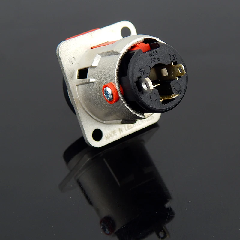 ขั้วต่อหูฟังไมโครโฟนสเตอริโอตัวเมีย6.35มม. ซ็อกเก็ตชุบทองชุดหูฟัง NJ3FP6C