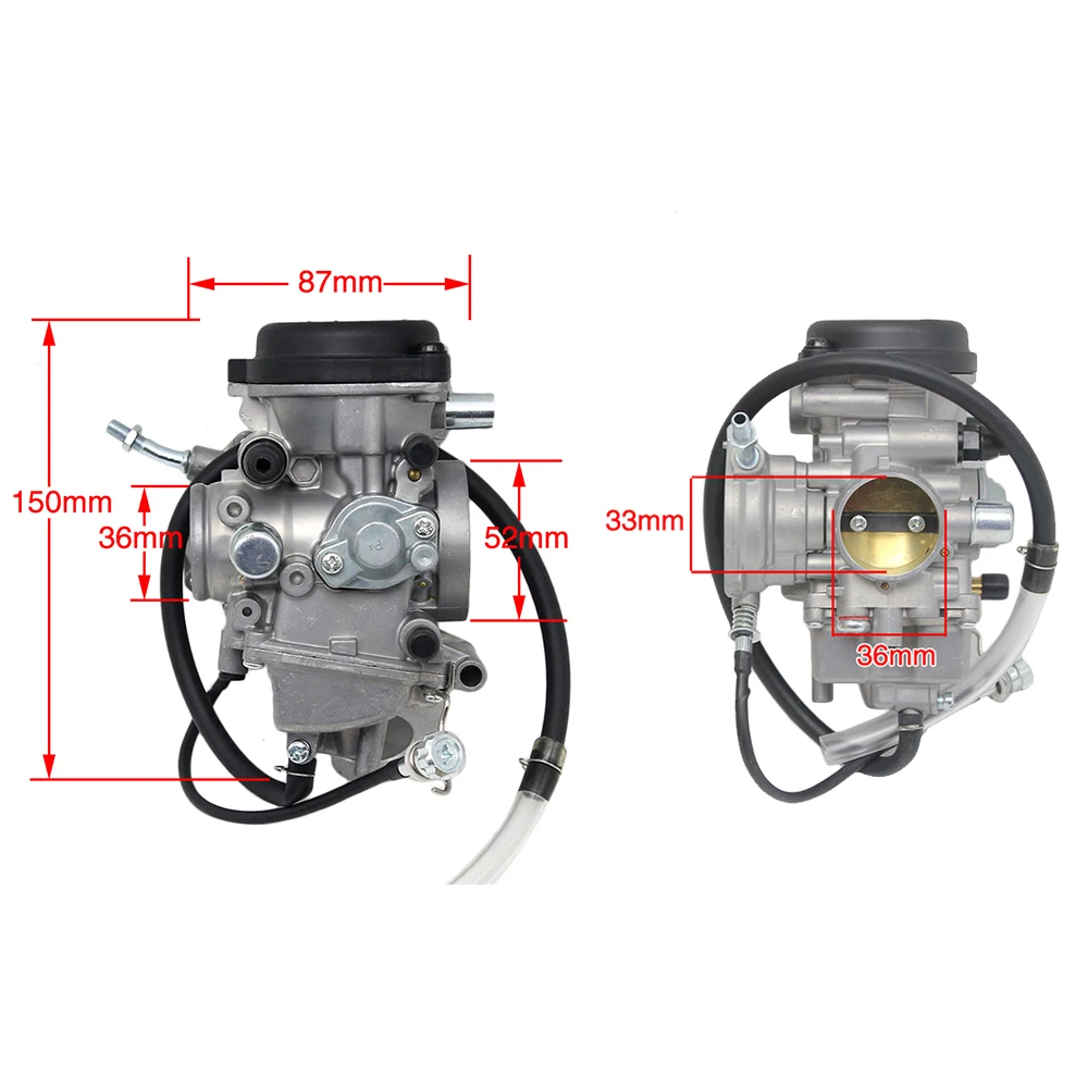 ZS Racing 33mm PD33J Motorcycle Carburetor ATV Engine Carb for Yamaha KODIAK 450 YFM350 YFM400 YFM450 4X4 for Kawasaki KFX400